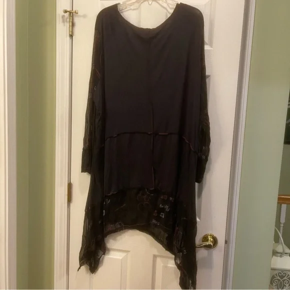 Elegant Black Asymmetrical Women's Tunic. (76) - Picture 2 of 7